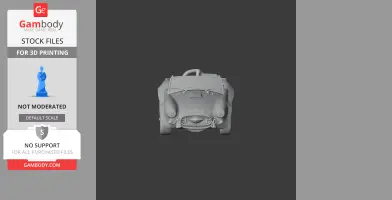 3D model of an AC Cobra car from the front view, designed for 3D printing.