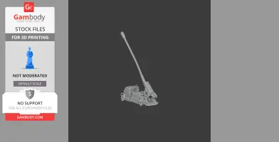 3D model of a 2S22 Bohdana artillery vehicle, ready for printing, with long barrel and wheels.