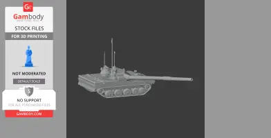 3D model of a 2S25 Sprut-SD tank, showing intricate details, designed for 3D printing.