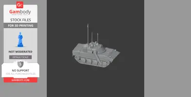 3D model of the 2S25 Sprut-SD tank, featuring detailed tracks and turret for printing.