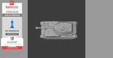 Top view of a detailed 3D model of a 2S3 Akatsiya tank for 3D printing.