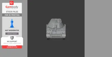 3D model of the front view of a 2S3 Akatsiya tank for 3D printing, shown digitally on Gambody.