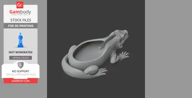 Iguana Bowl - Animal Wall Hook STL
