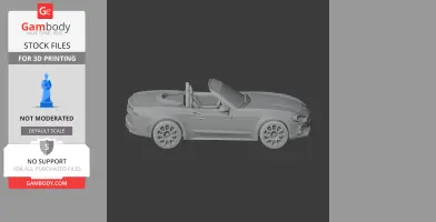 3D model of Abarth 124 Spider convertible, side view, for 3D printing.