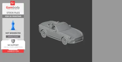 3D model of an Abarth 124 Spider for printing, detailed and ready for customization.