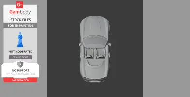 Top view of a 3D model of an Abarth 124 Spider car for 3D printing.