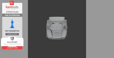 Front view of a detailed 3D model of the Abarth 2000 Sport car for 3D printing.