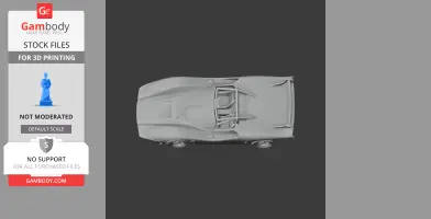 Top view of a detailed 3D model of Abarth 2000 Sport car, suitable for 3D printing.