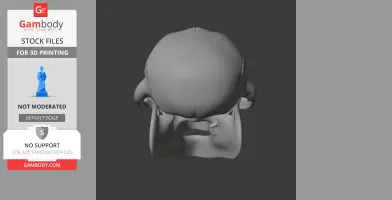 3D model of an African elephant skull, viewed from the front, designed for 3D printing.