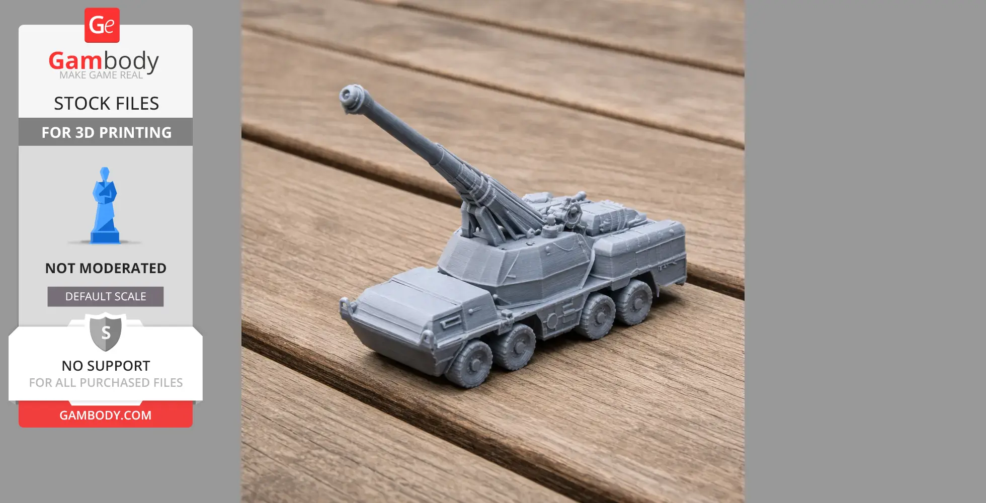 155 mm SpGH Zuzana - Tank Model STL