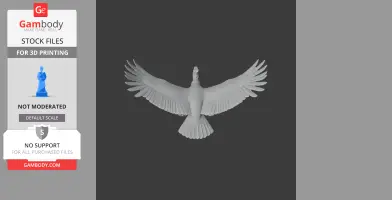 3D model of an Andean Condor in flight, wings fully spread, for 3D printing.