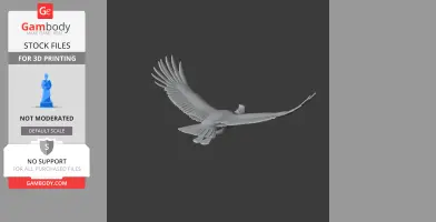 3D model of an Andean Condor in flight, wings spread wide, designed for 3D printing.