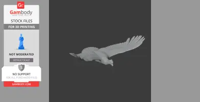 3D model of an Andean Condor in flight, wings spread wide, designed for 3D printing.
