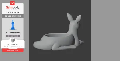 3D model of a kangaroo-shaped bowl with a resting pose, designed for use as a wall hook.