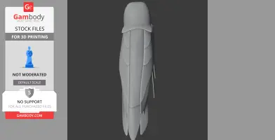 A 3D model of a barn owl viewed from above, featuring detailed feather structures for printing.