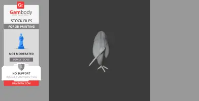 3D model of a black stork in a top-down view for 3D printing.