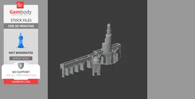 3D model of Ahmad ibn Tulun Mosque architecture with arches and spiral minaret for 3D printing.