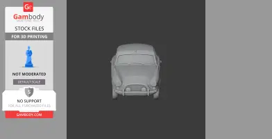 3D model of a classic AC Aceca car, front view, for 3D printing.