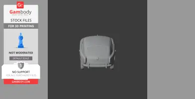 A top-down view of a 3D model of a classic AC Aceca car for 3D printing.