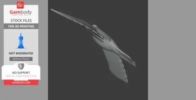 A sleek 3D model of a prehistoric eagle in flight, designed for 3D printing.