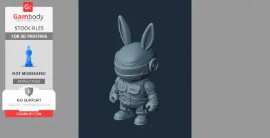 Mashup figure: Bugs Bunny as Robocop in armor suit with ears and visor.