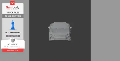 Front view of a detailed Abarth 124 Spider 3D model for printing.