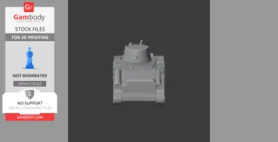 3D model of a 10TP tank for 3D printing, showing the front view with turret and tracks.