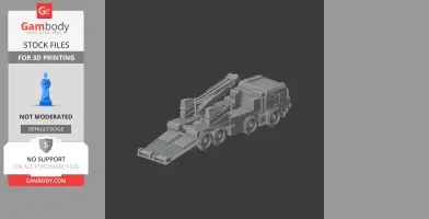 An STL file featuring a detailed 3D model of a military tank with visible treads and a large cannon.