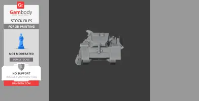 3D model of a 1942 Romanian medium tank, front view, optimized for 3D printing.