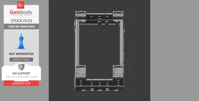 Rectangular 3D castle layout with towers at corners, designed for 3D printing.