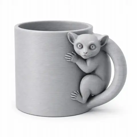 Lemur Mug - Animal Wall Hook STL