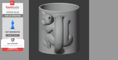Lemur Mug - Animal Wall Hook STL