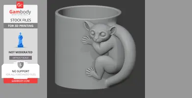 Lemur Mug - Animal Wall Hook STL