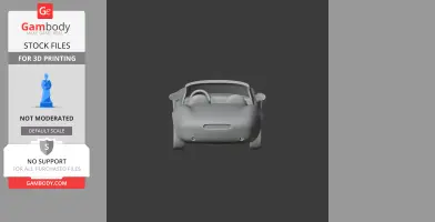 Front view of a 3D model of an AC Cobra GT Roadster for 3D printing.