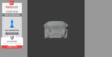 Front view of a detailed 3D model of an AC Cobra GT Roadster for 3D printing.