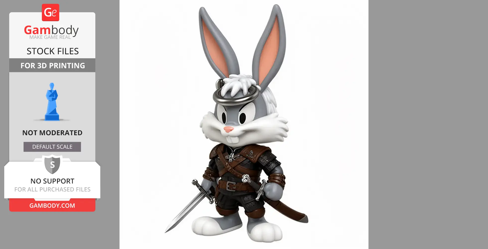Bugs Bunny Witcher Ring Figure - Mashup Figure STL