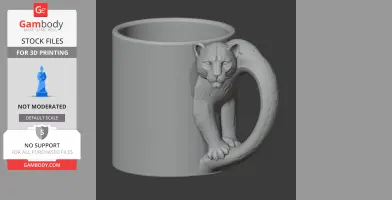 Leopard Mug - Animal Wall Hook STL
