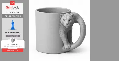 Leopard Mug - Animal Wall Hook STL