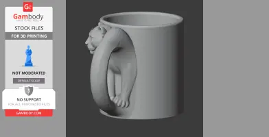 Leopard Mug - Animal Wall Hook STL