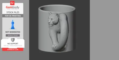 Leopard Mug - Animal Wall Hook STL