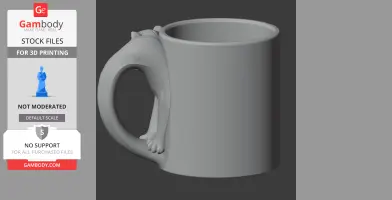 Leopard Mug - Animal Wall Hook STL