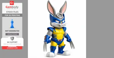 Bugs Bunny Wolverine Ring Figure - Mashup Figure STL