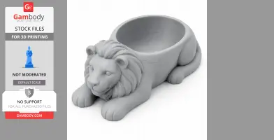 Lion Bowl - Animal Wall Hook STL