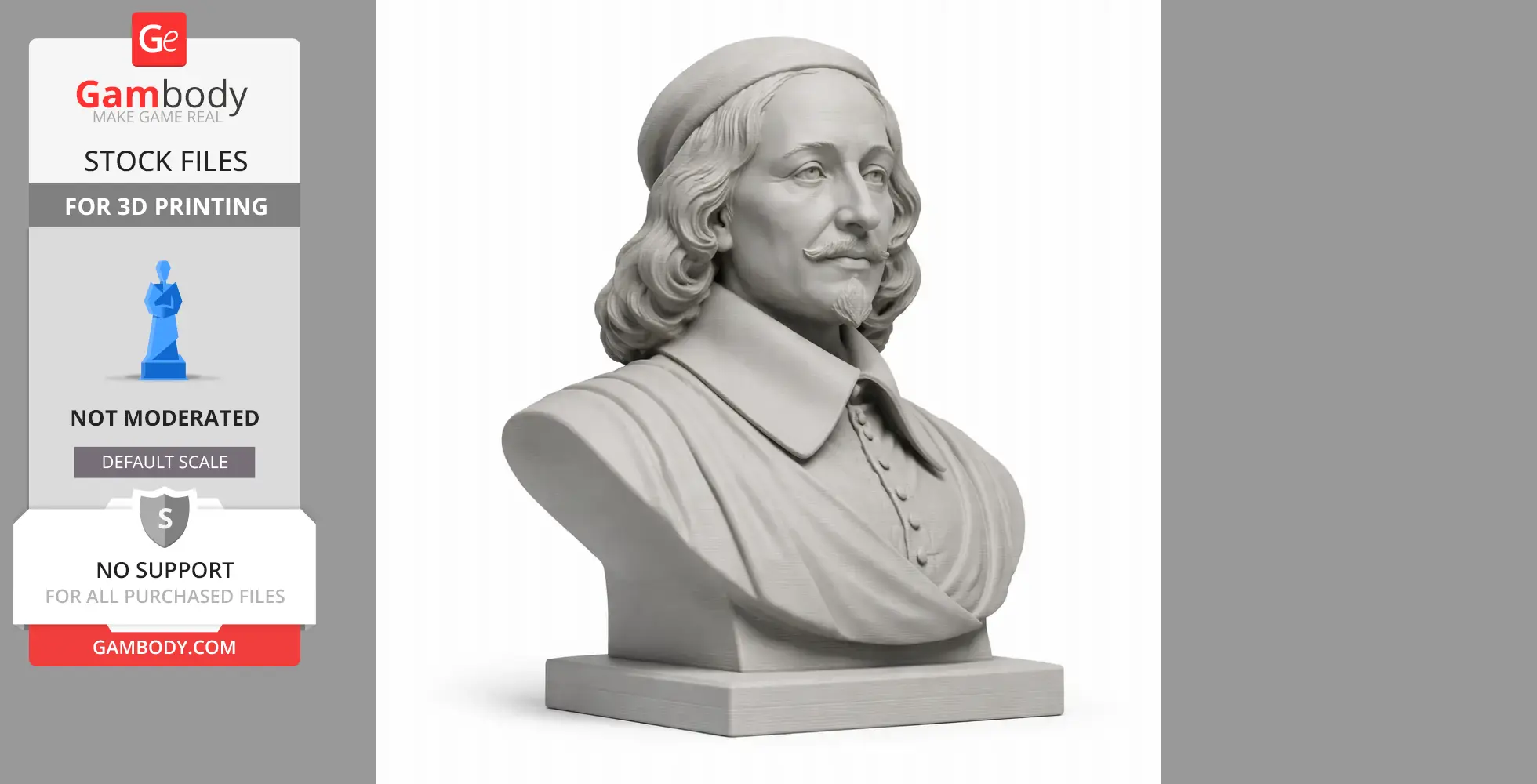 Blaise Pascal Bust - Historical Warrior STL