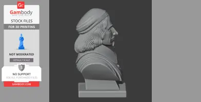 Blaise Pascal Bust - Historical Warrior STL