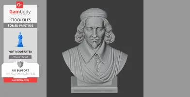 Blaise Pascal Bust - Historical Warrior STL