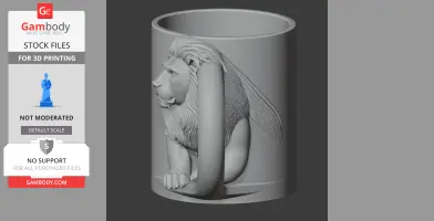 Lion Mug - Animal Wall Hook STL