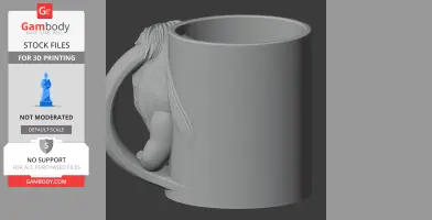 Lion Mug - Animal Wall Hook STL