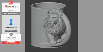 Lion Mug - Animal Wall Hook STL