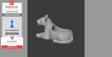 Lioness Bowl - Animal Wall Hook STL